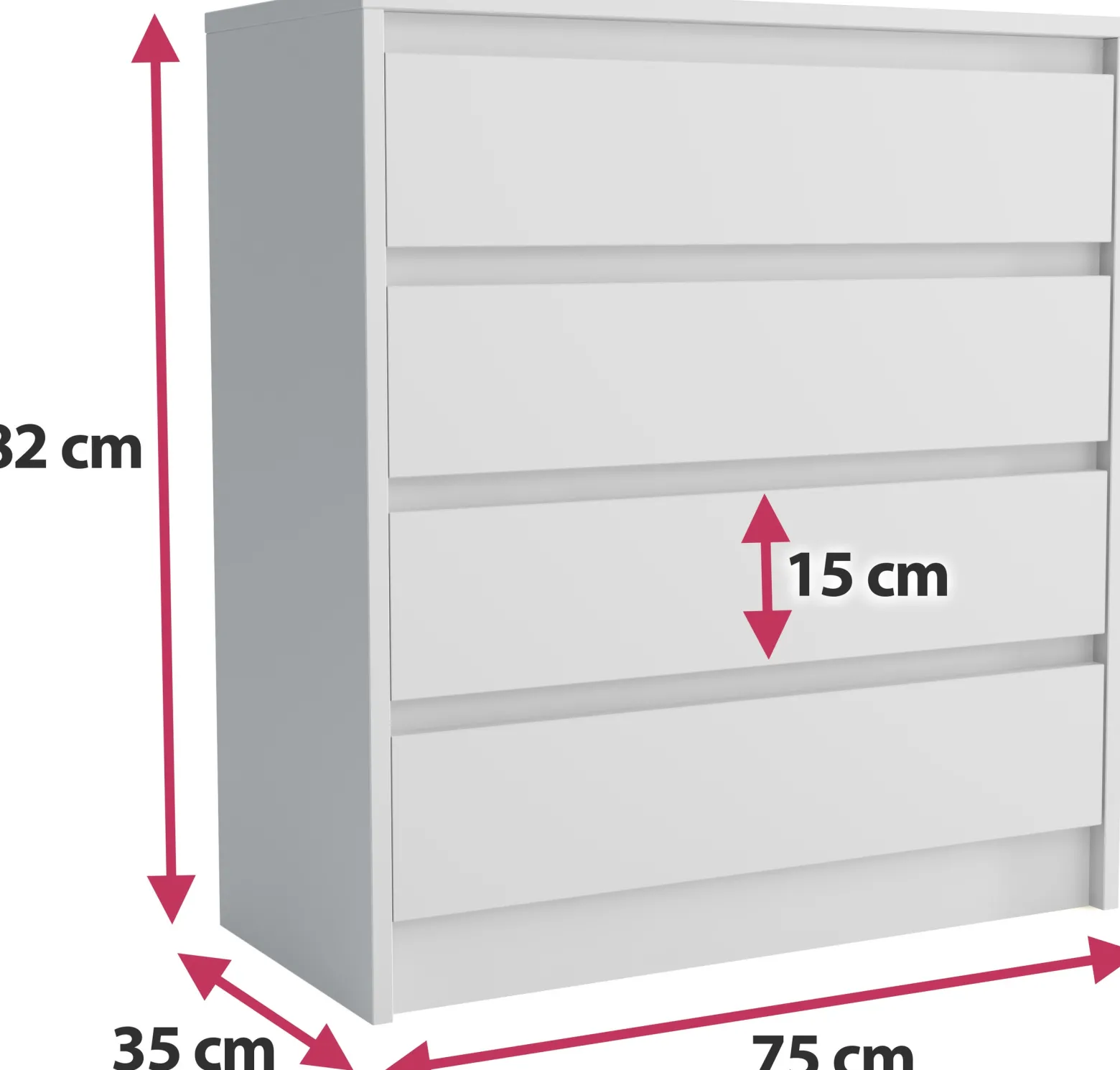 Komoda 75 cm z szufladami dąb sonoma ARTEGO