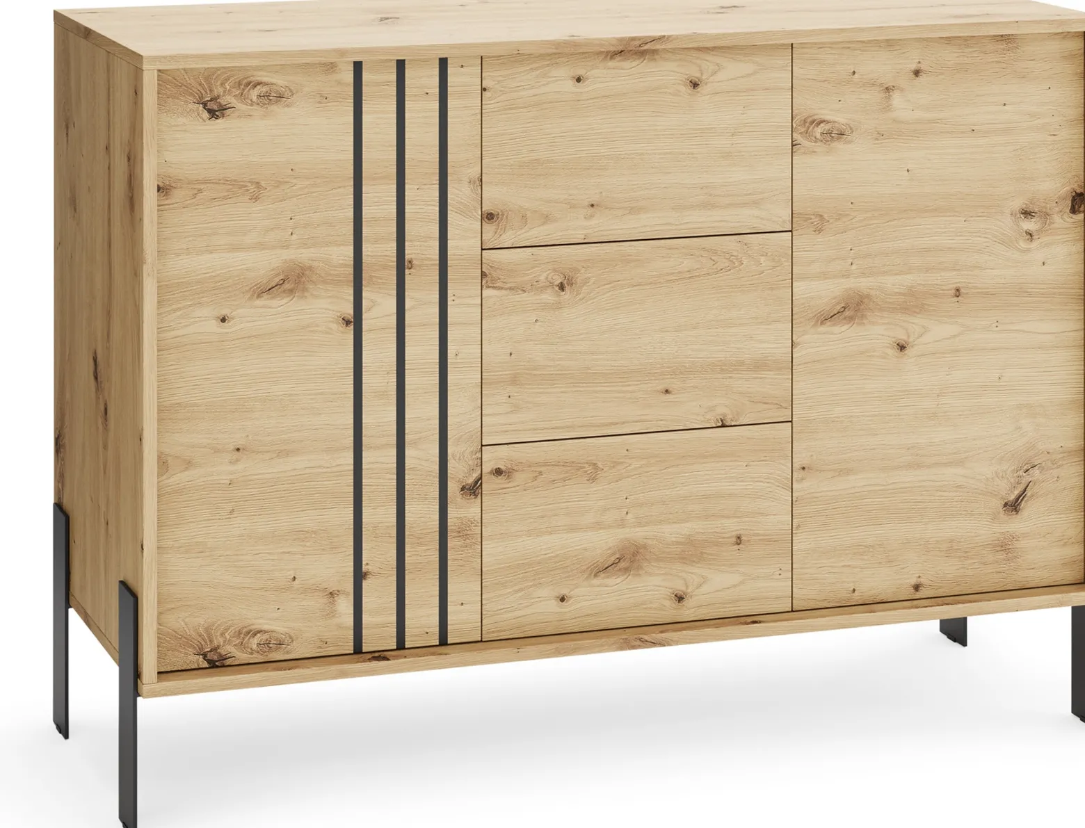 Komoda 120 cm z szufladami do salonu NUVIO dąb artisan
