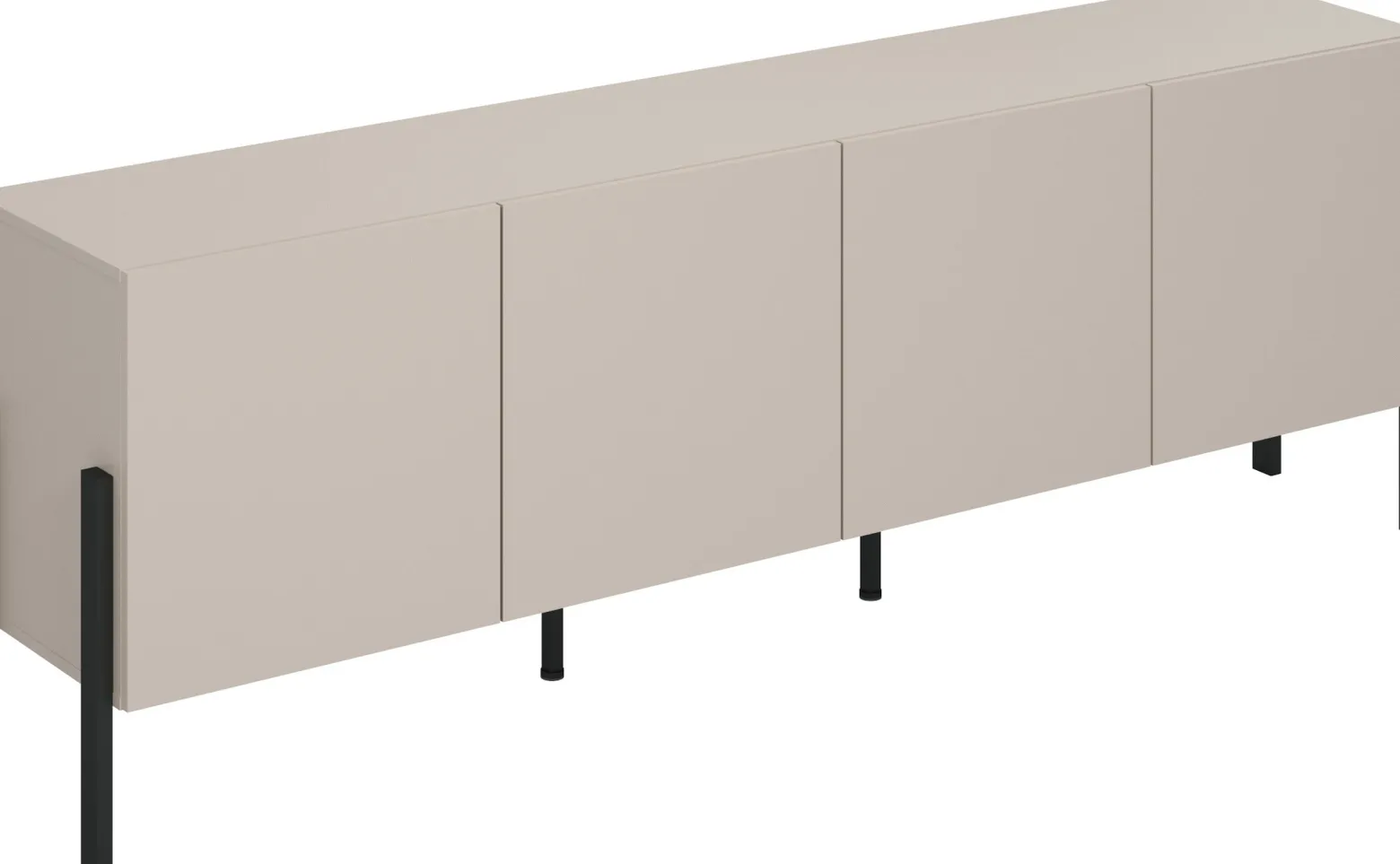 Komoda do salonu 204 cm czterodrzwiowa z półkami kaszmir