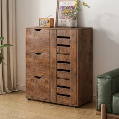 Komoda do salonu retro pojemna drewniana praktyczna