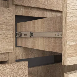 Komoda do salonu, STILO, 8 szuflad, 120cm, dąb sonoma, mat | TYLETEGOTU
