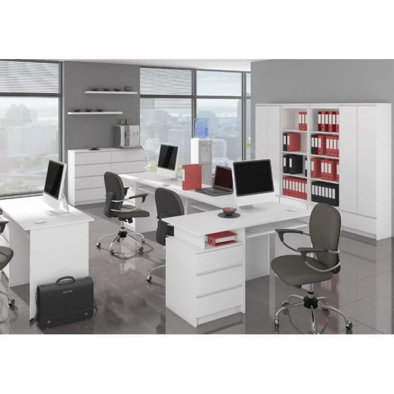 Komoda do salonu, STILO, 10 szuflad, 120x40x121 cm, biel, mat | TYLETEGOTU