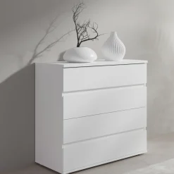 Komoda do sypialni 91 cm z szufladami FLORIS biała