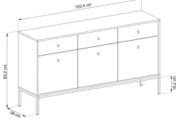 Komoda do sypialni MONAKO MKSZ154 - granat + stelaż złoty