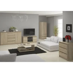 Komoda do sypialni, STILO, 10 szuflad, 140x40x121 cm, sonoma | TYLETEGOTU