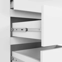 Komoda do sypialni, 4 szuflady, PLENO, 160x40x99 cm, biel, mat | TYLETEGOTU