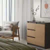 Komoda 1D3S szafka blat antracyt 3 szuflady dąb artisan