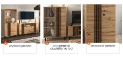 Komoda duża z lamelami LINEA 160 cm