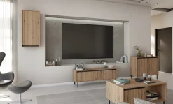 KOMODA GLAMOUR 100 cm RYFLE Nóżki METAL 2D DĄB EVOKE OSAKA