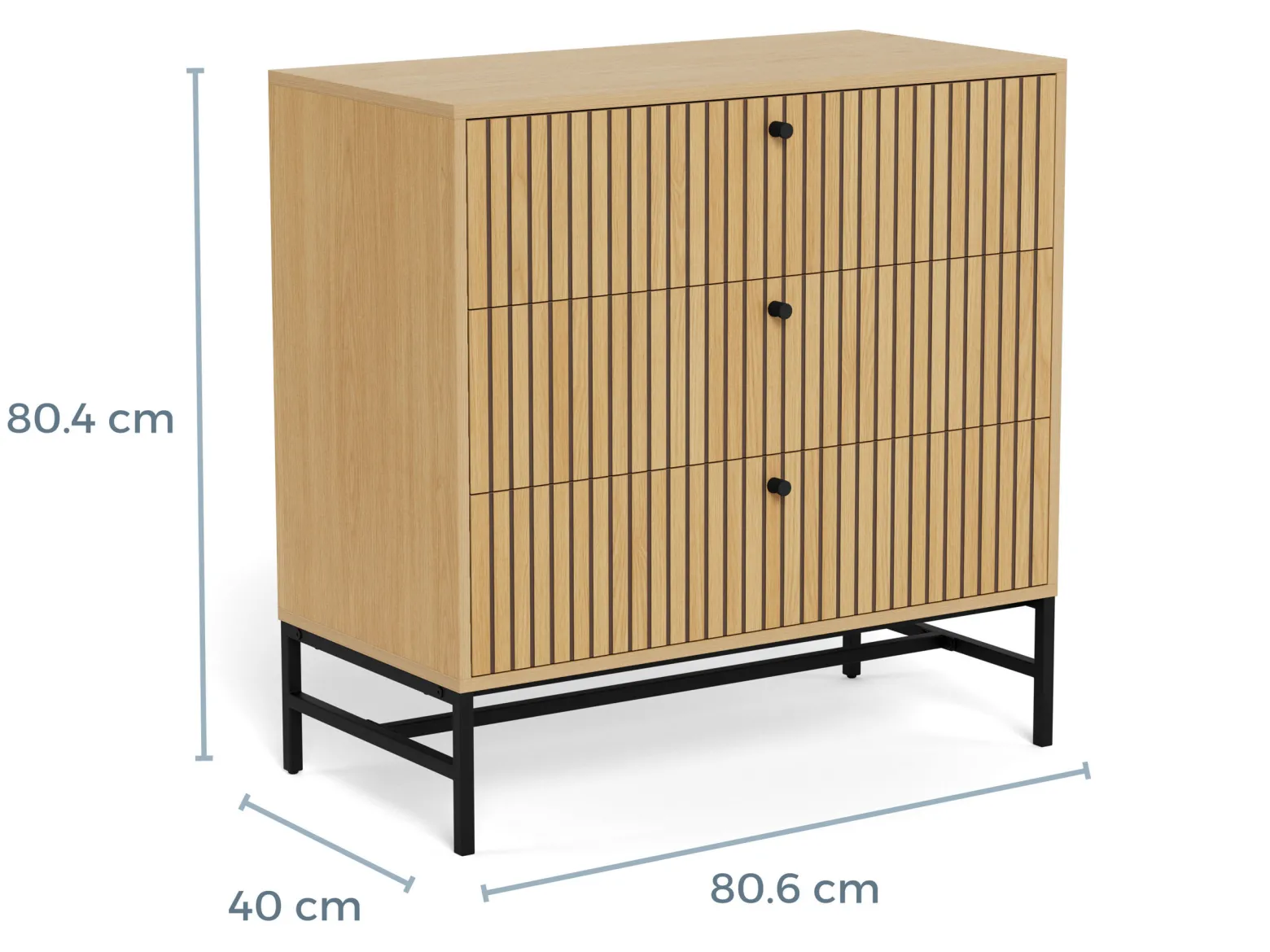 Komoda Harper Lamel 80x80 cm z 3 szufladami
