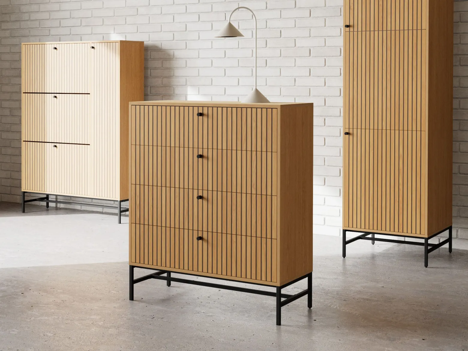 Komoda Harper Lamel 80x80 cm z 3 szufladami