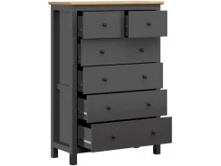 Komoda Hesen 101 cm z 6 szufladami grafit/dąb artisan