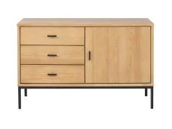 Komoda III drewno i metal SIRIO LOFT, kolor dębowy