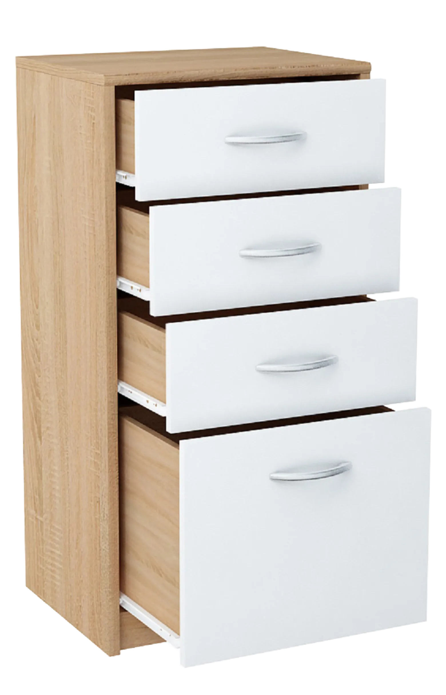 Komoda K026 Dąb Sonoma-Biały 85x45x35 cm Bestseller