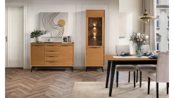 Komoda Lazure 136 cm z 2 drzwiami i 4 szufladami dąb rustical karmelowy