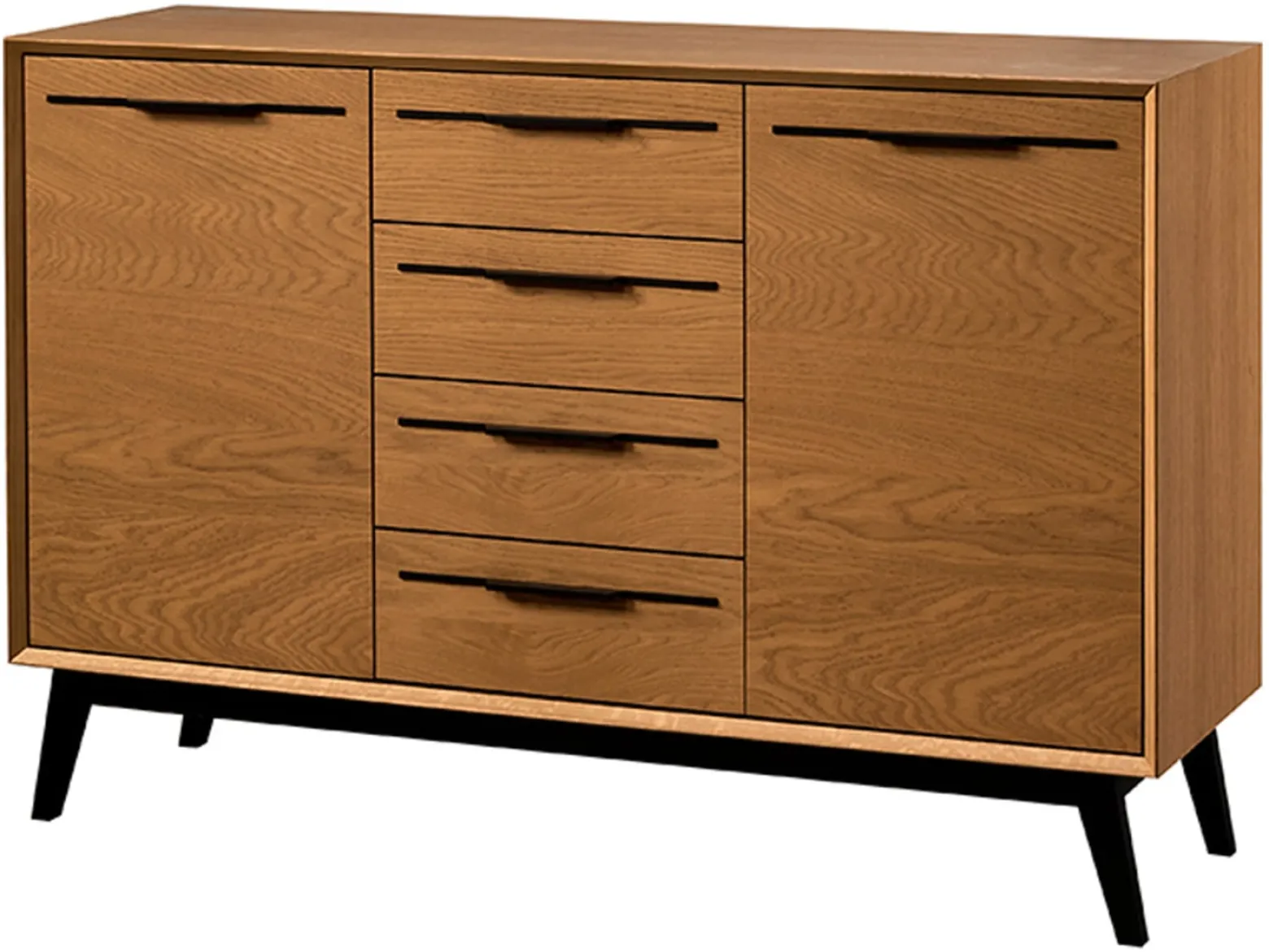 Komoda Lazure 136 cm z 2 drzwiami i 4 szufladami dąb rustical karmelowy