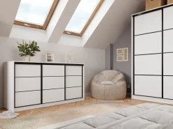 Komoda LOFT trzydrzwiowa 180 cm biały