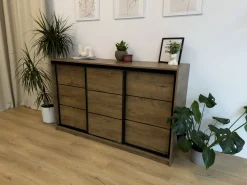 Komoda LOFT trzydrzwiowa 180 cm biały