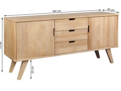 Komoda Malmo II drewniana, kolor kasztan