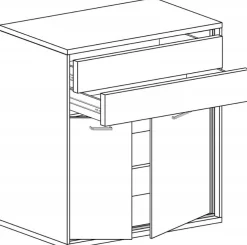Komoda MILAN 120 cm dąb wysoka pojemna szuflady drzwi