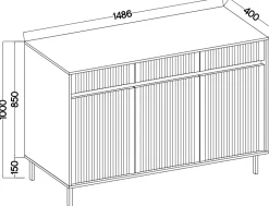 Komoda Mito Do Salonu Na Nóżkach Z 3 Szufladami Premium Kaszmir 149cm
