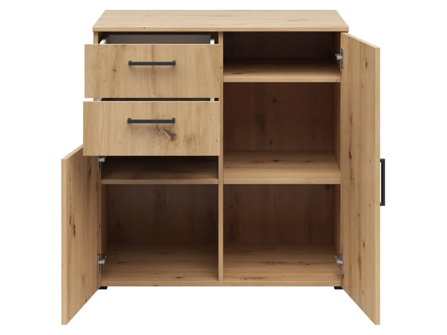 Komoda MultiDo 80 cm z 2 drzwiami i 2 szufladami dąb artisan