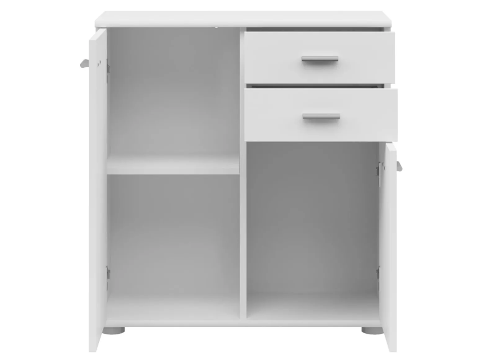 Komoda Noeda 71 cm z 2 drzwiami i 2 szufladami biała