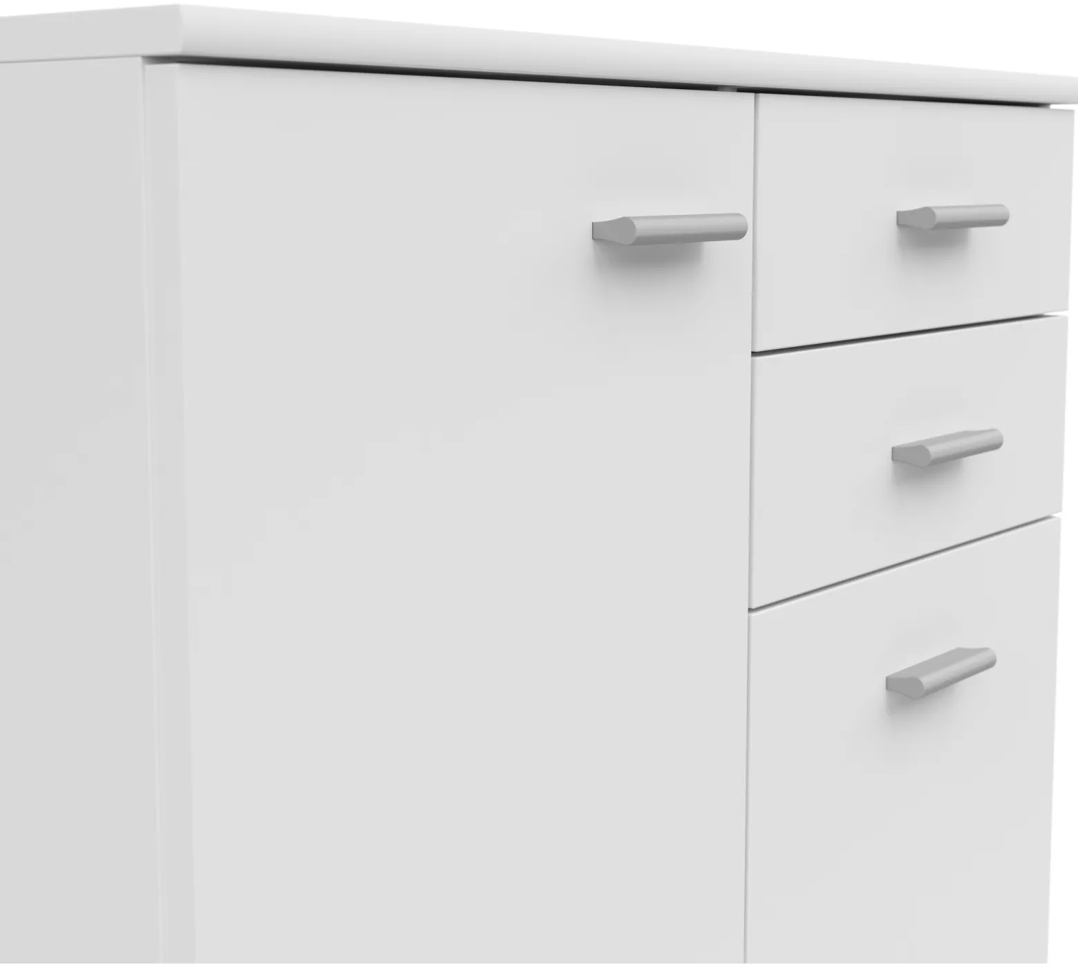 Komoda Noeda 71 cm z 2 drzwiami i 2 szufladami biała