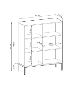 Komoda NOVA K104 Czarny z czarnymi ramkami
