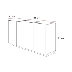 Komoda ONYX 4D kaszmir wysoki połysk 158 cm