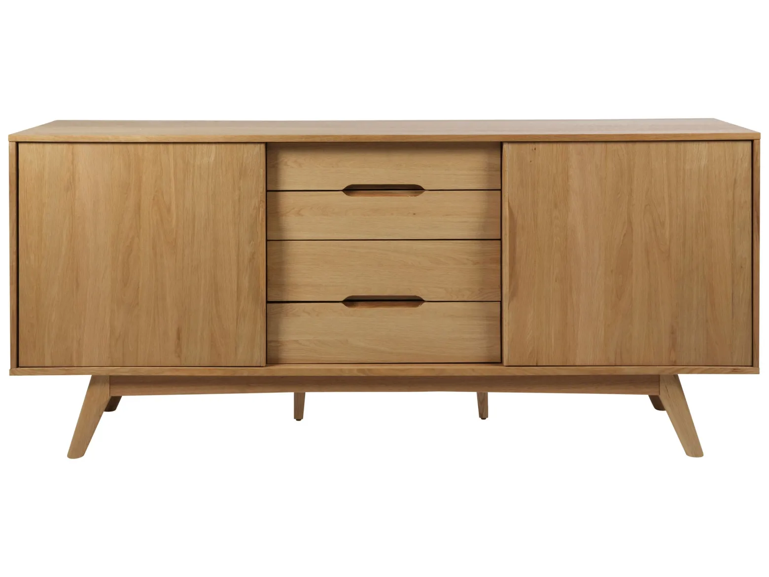 Komoda Oslo dębowa 180 cm, 2 drzwiczki 4 szuflady, kolor dębowy olejowany