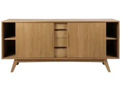 Komoda Oslo dębowa 180 cm, 2 drzwiczki 4 szuflady, kolor dębowy olejowany