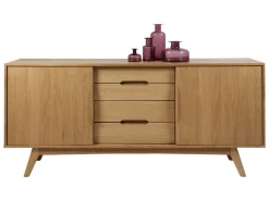 Komoda Oslo dębowa 180 cm, 2 drzwiczki 4 szuflady, kolor dębowy olejowany
