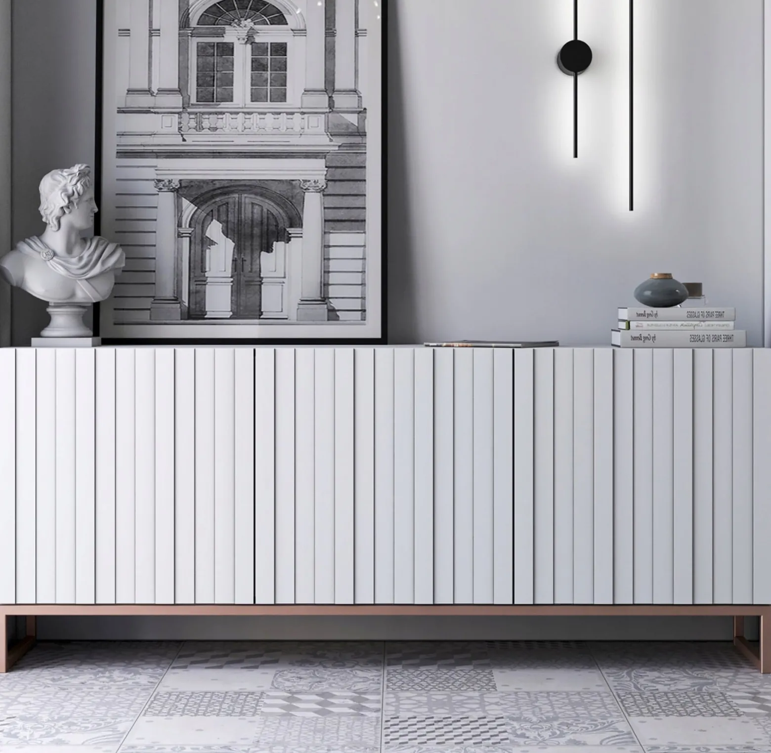 Komoda RTV Glamour Szafka RTV Glamour Biały 168 cm