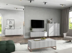 Komoda RTV Glamour Szafka RTV Glamour Biały 168 cm
