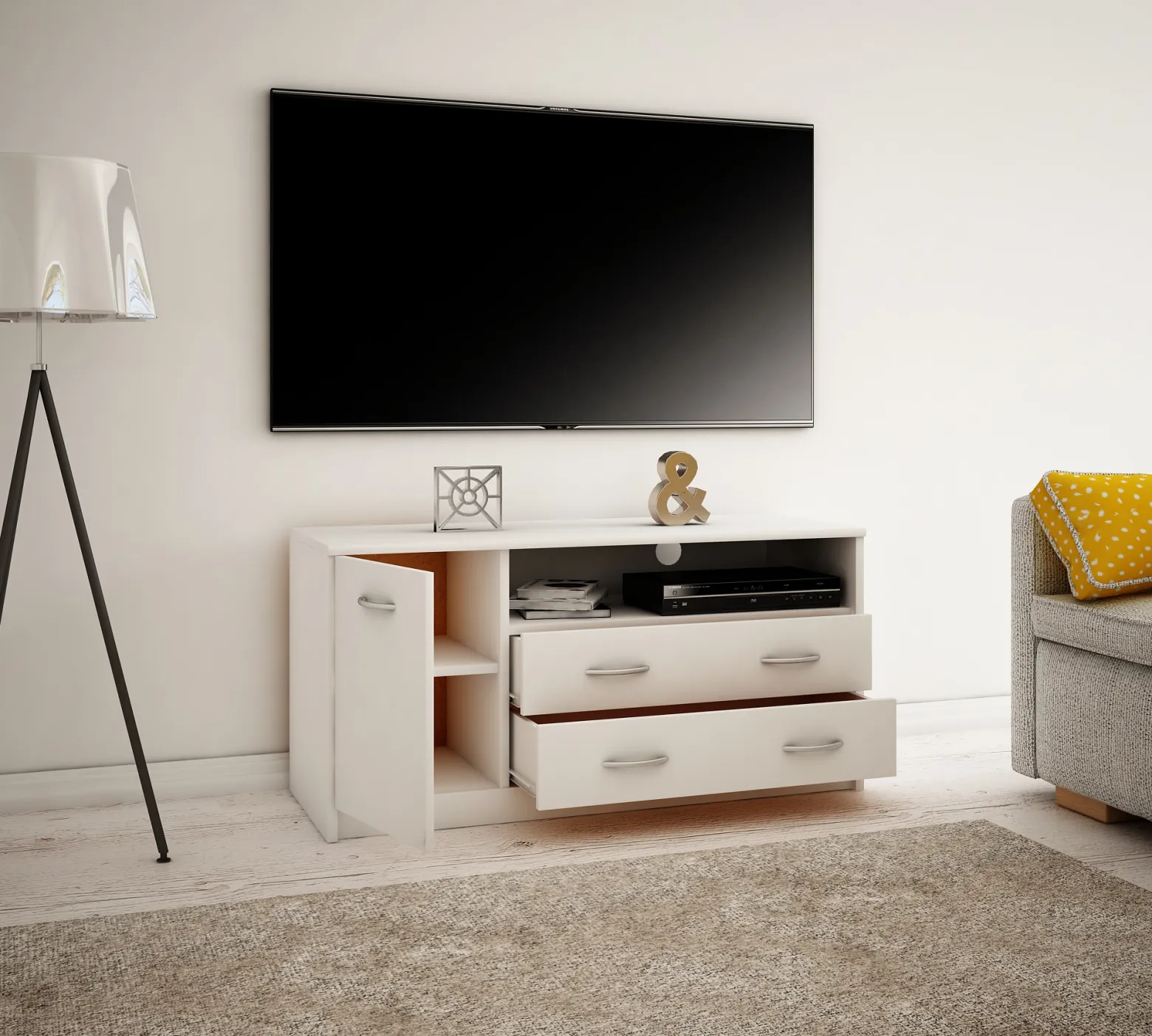 Komoda RTV K027 Biały 55x110x41 cm Bestseller