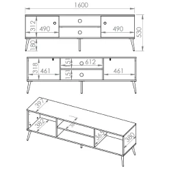 Komoda RTV SOLARO 05 błękit ciemny