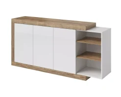 Komoda SINTRA 3D 180cm dąb samdal/biały połysk
