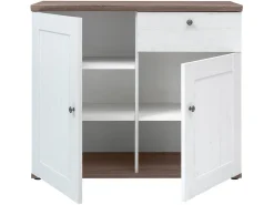 Komoda Stockholm 103 cm z 2 drzwiami i szufladą sosna andersen biała/dąb sonoma ciemna