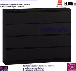 Komoda Syntia 120 cm - czarna