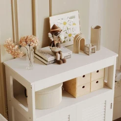 Komoda szafka łazienkowa półką 2 drzwi wolnostojąca skandynawski loft biała