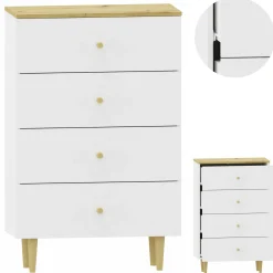 Komoda szafka RANGE COM 70 4S artisan-biały szuflady regał ubrania zabawki