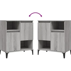Komoda Szafka Stolik Półki Do Salonu Pokoju Szary Mat 60x35x70 cm