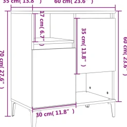 Komoda Szafka Stolik Półki Do Salonu Pokoju Szary Mat 60x35x70 cm