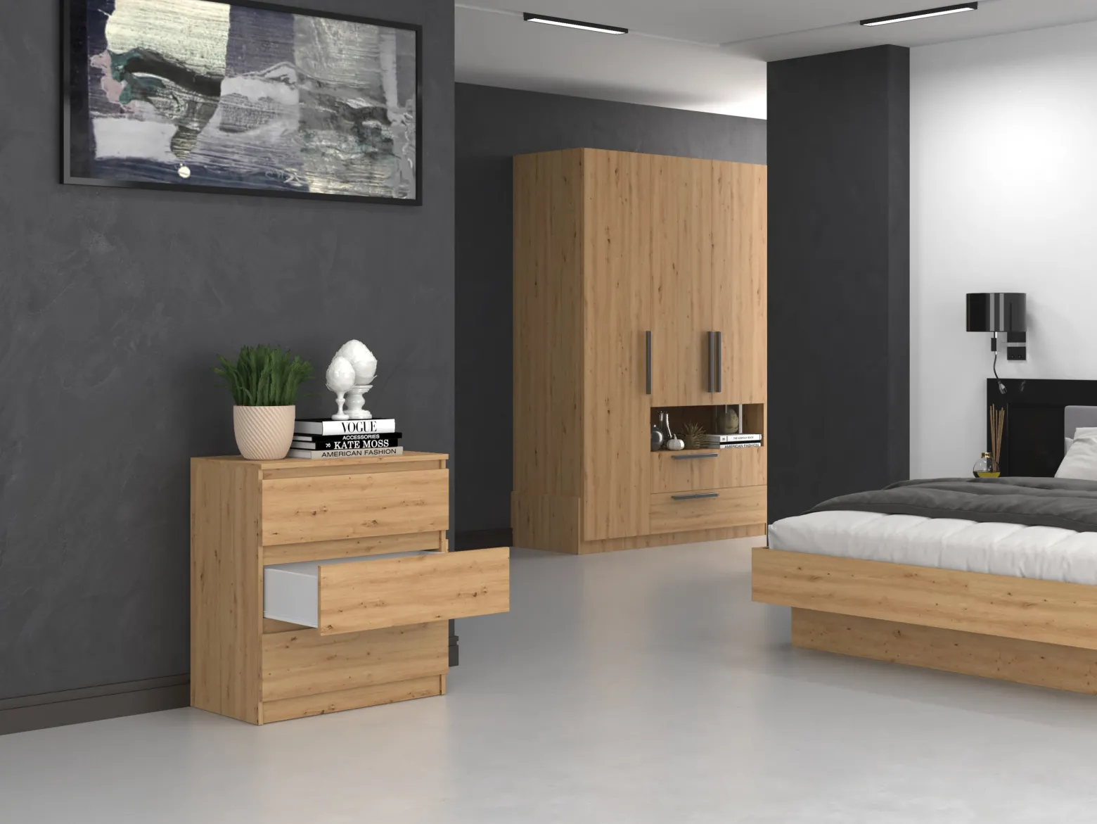 Komoda szafka 3 szuflady M3 - Dąb artisan