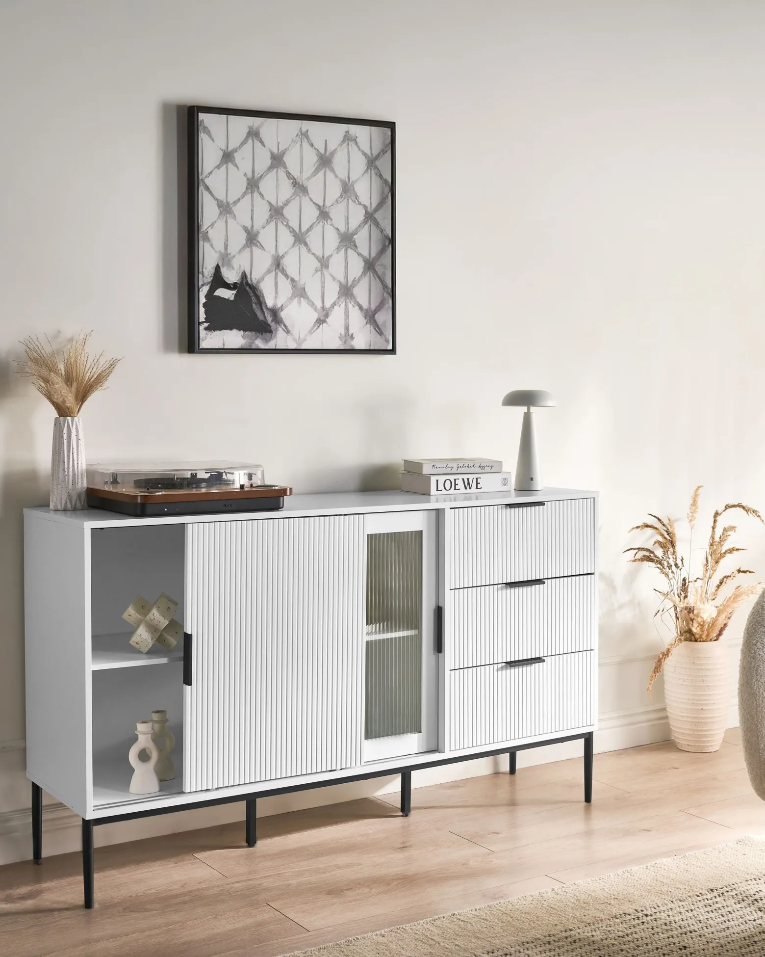 Komoda szafka z drzwiami 150 cm biała