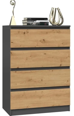 Komoda szfka 4 szuflady M4 Antracyt/Dąb Artisan