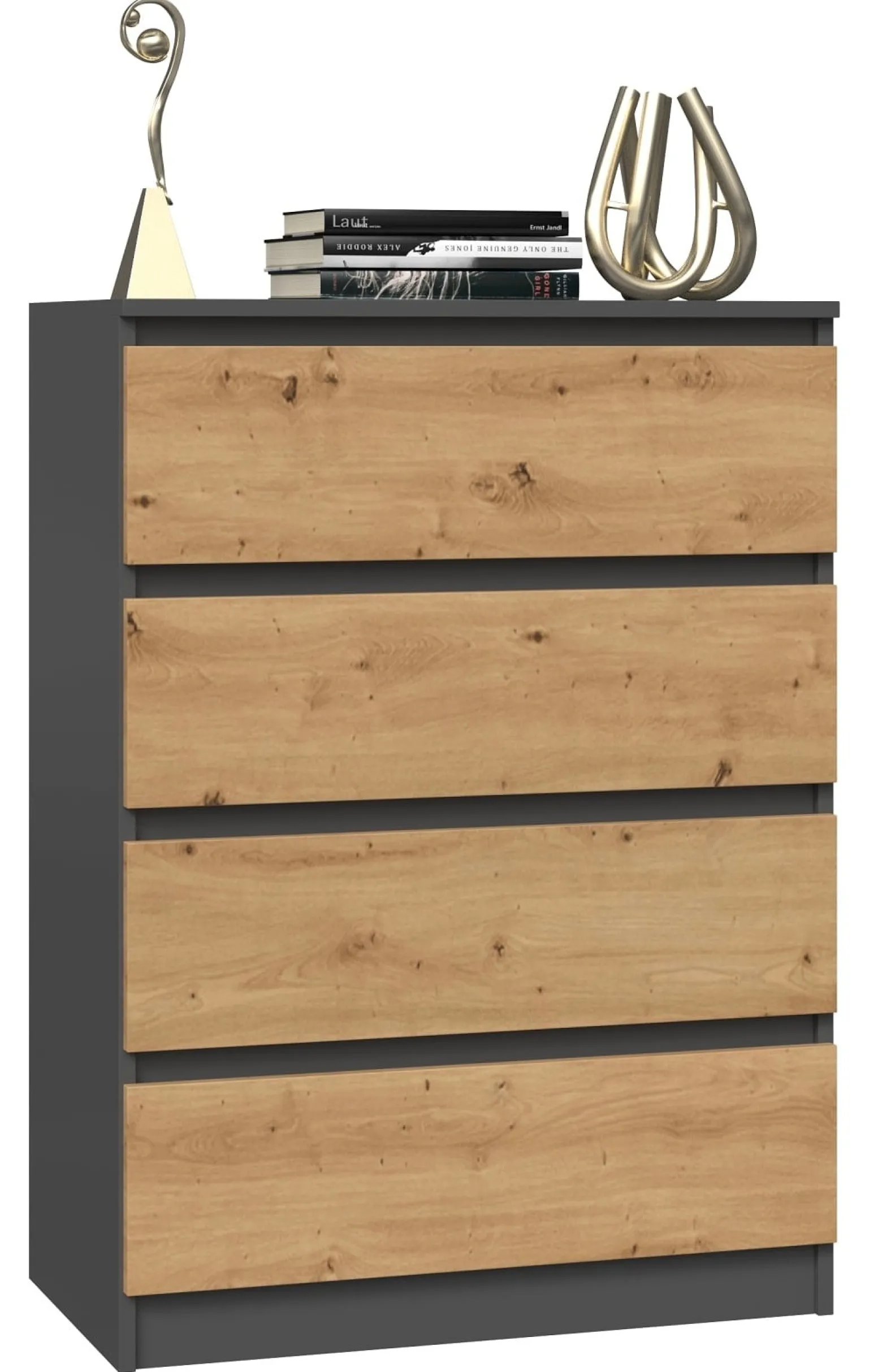 Komoda szfka 4 szuflady M4 Antracyt/Dąb Artisan