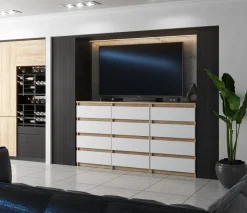 Komoda 12 szuflad szafka 180cm salon sypialnia sonoma biały