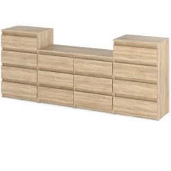 Komoda 14 szuflad szafka rtv 220cm meblościanka dąb sonoma